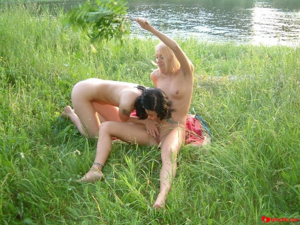 Drunk naked girls on the river