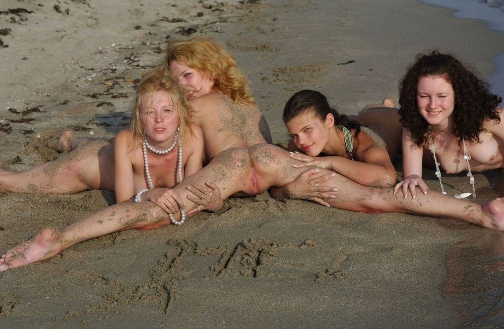Naked drunk girls on the beach