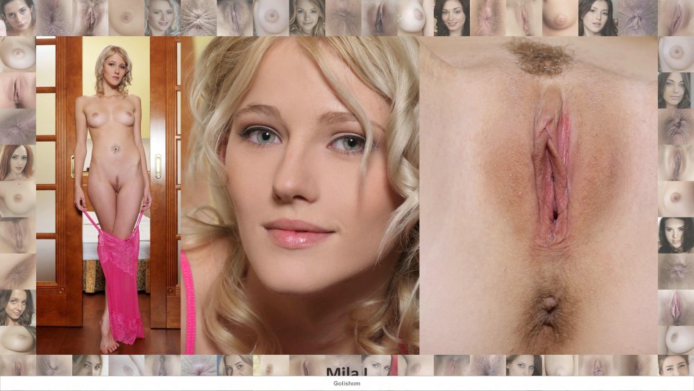 Blonde face and vagina
