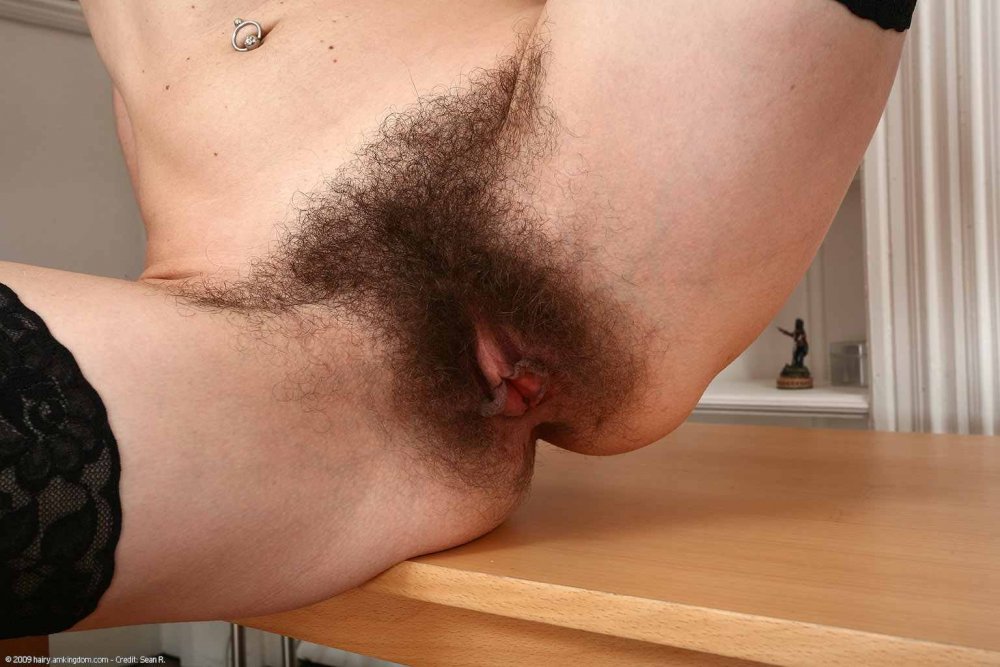Black unshaven vagina