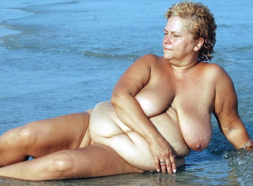 Nude old women on the beach