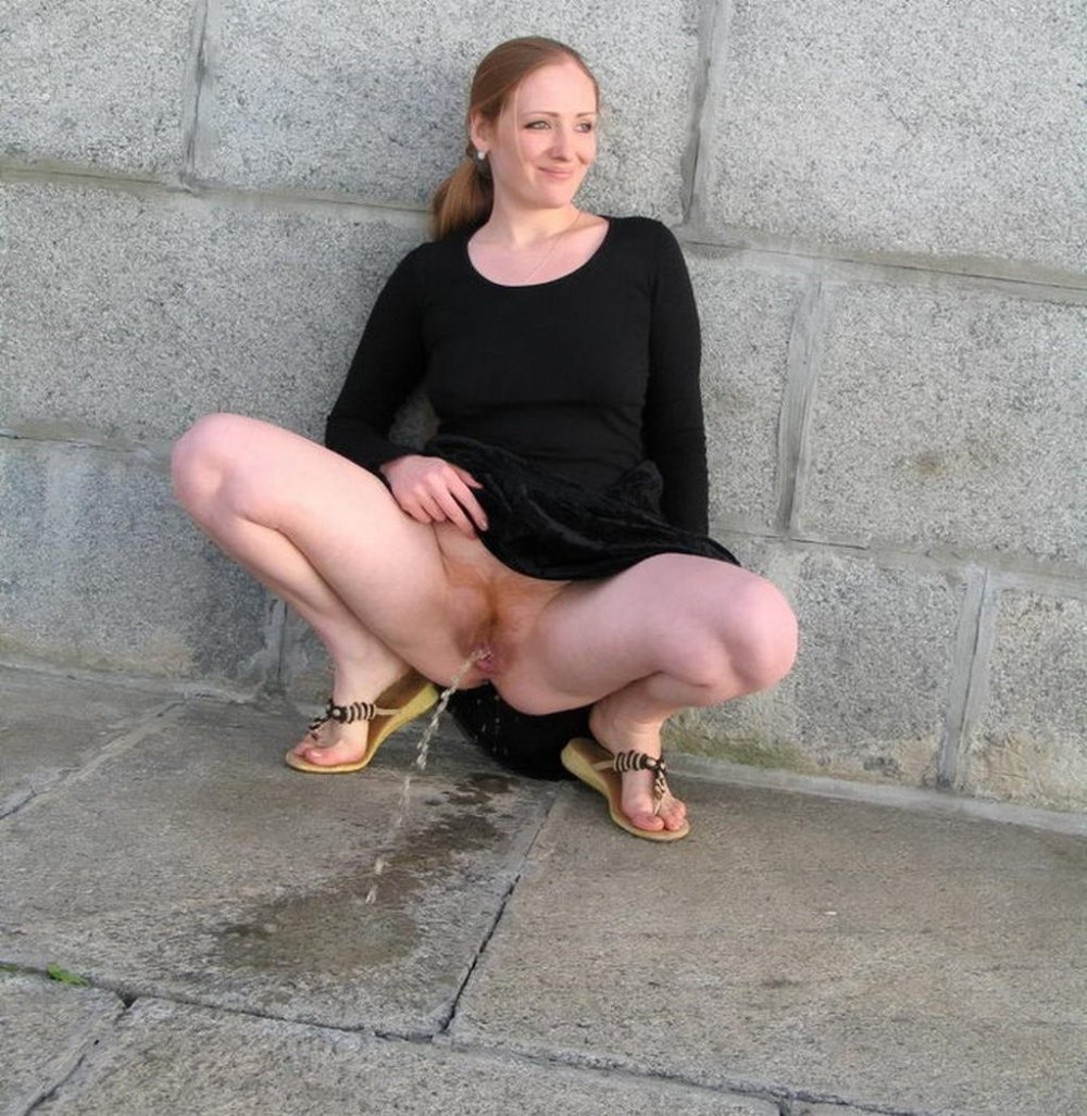 Naked women squatting