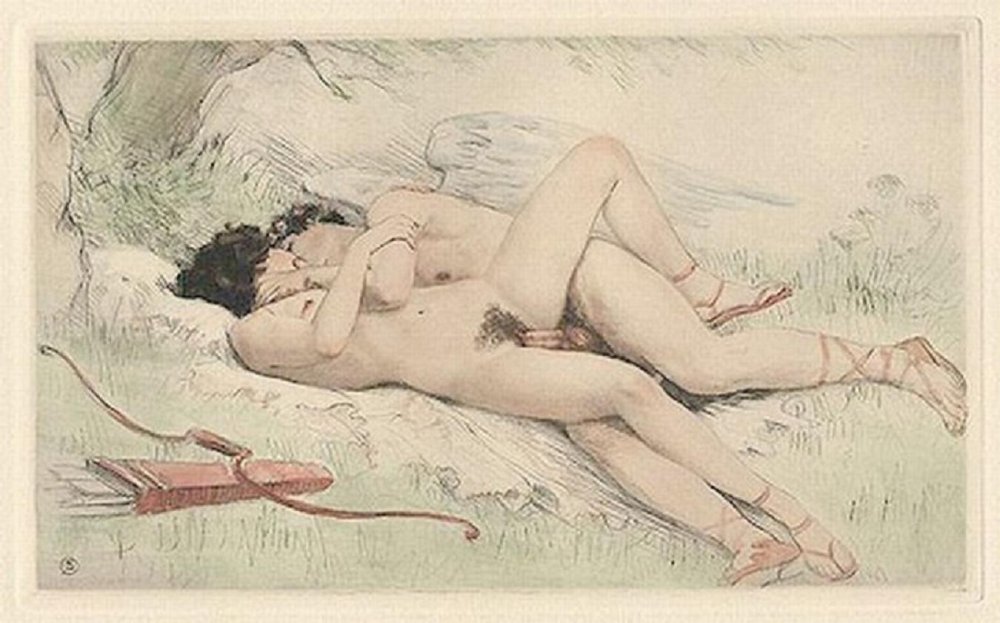 Antique erotic painting