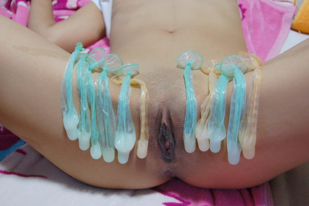 Used condom in vagina