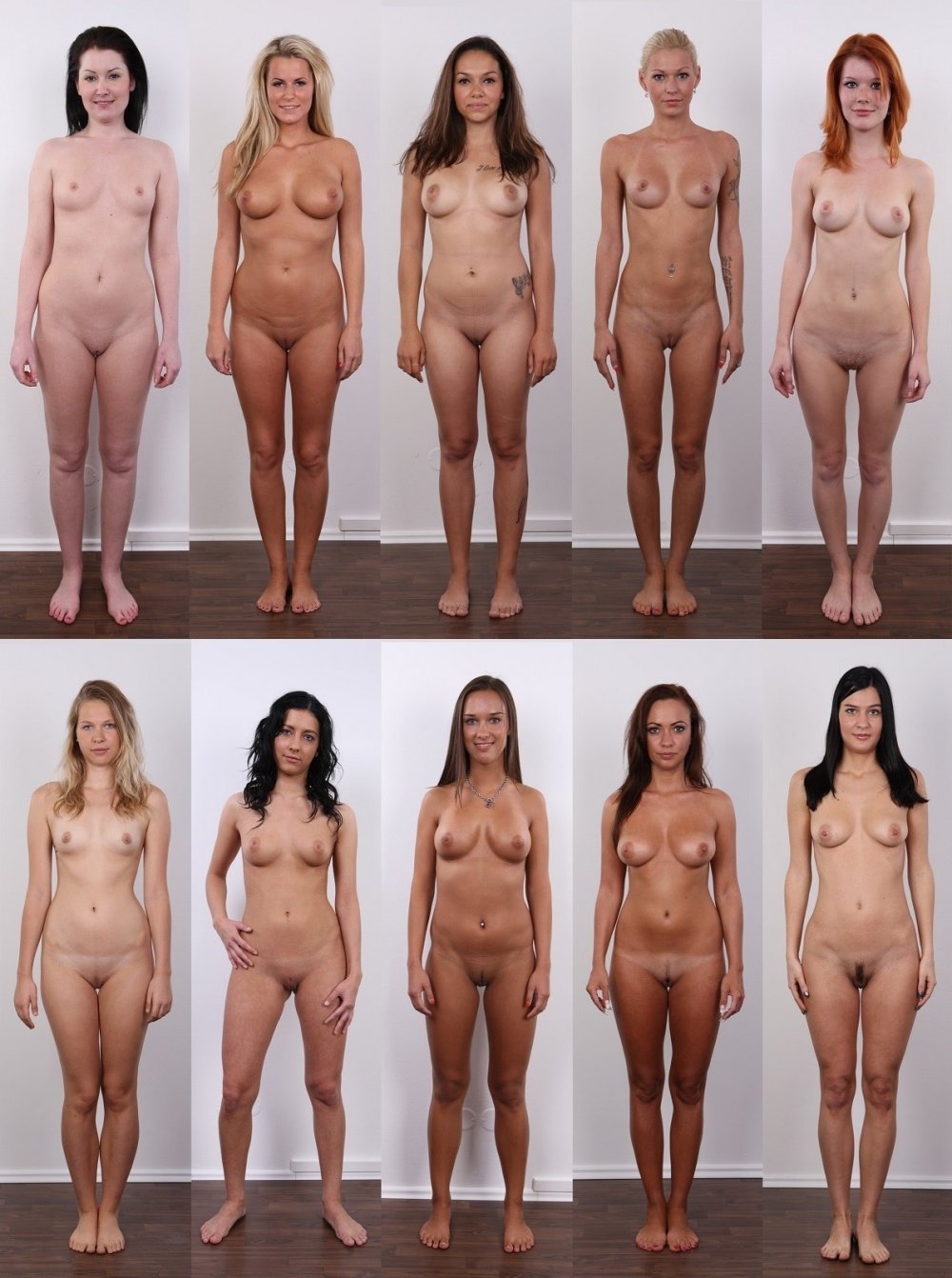 Different figures of naked women