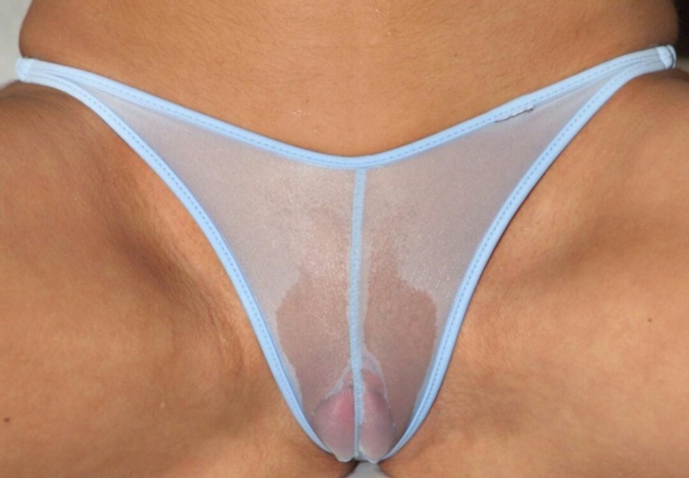 Transparent wet panties