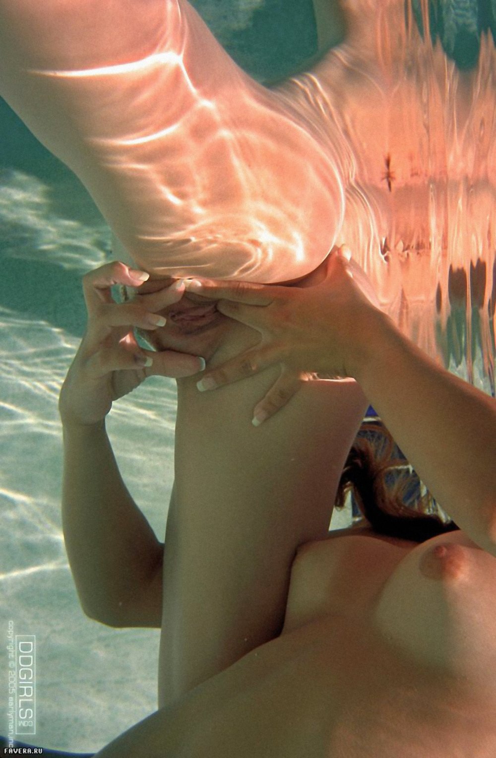 Lesbian girls under water