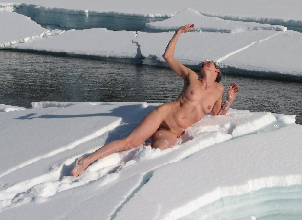 Naked woman in foam bath
