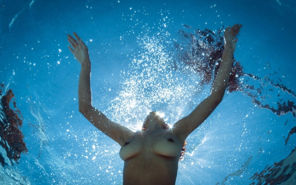 Pushed foot under water