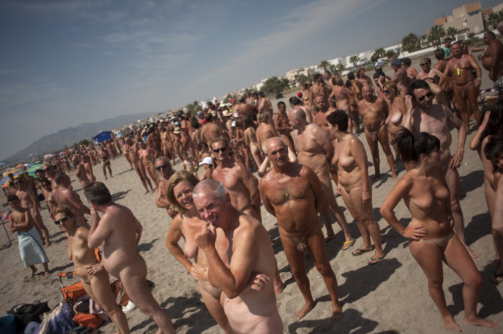 People on a nudist beach