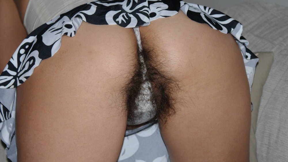 Hairy ass in panties