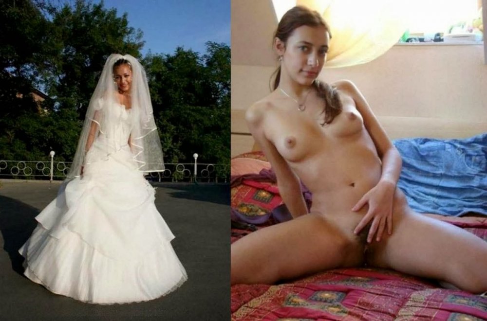 Bride poses naked