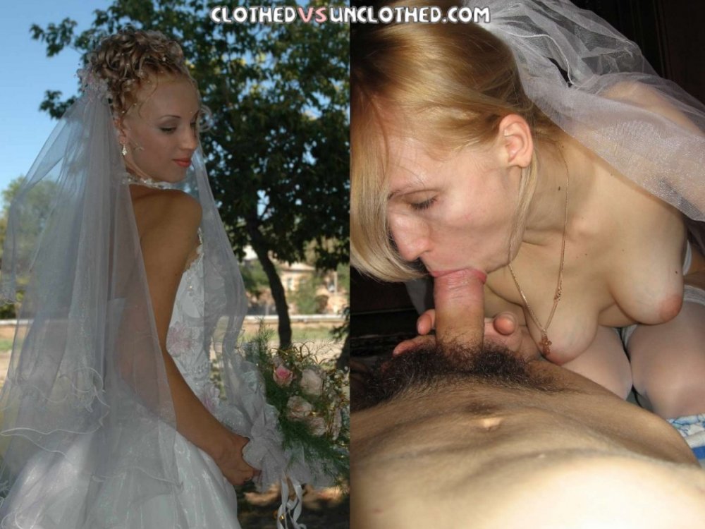 Nude bride after wedding