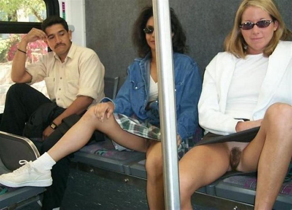 Girls without panties in public transport