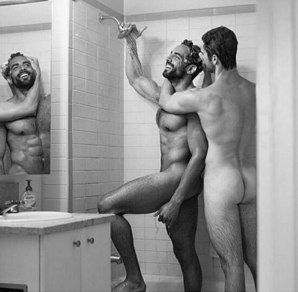 Guys Naked Shower Vintage