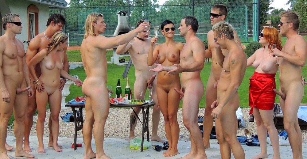 Naked women with naked men