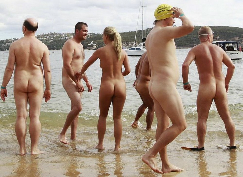 Bare drunk women on the beach