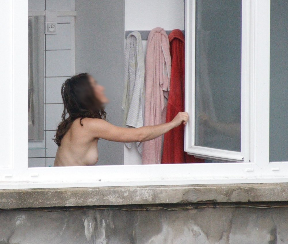 Naked on the windowsill private