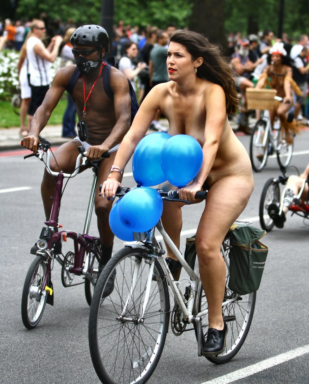 Naked cyclists in public