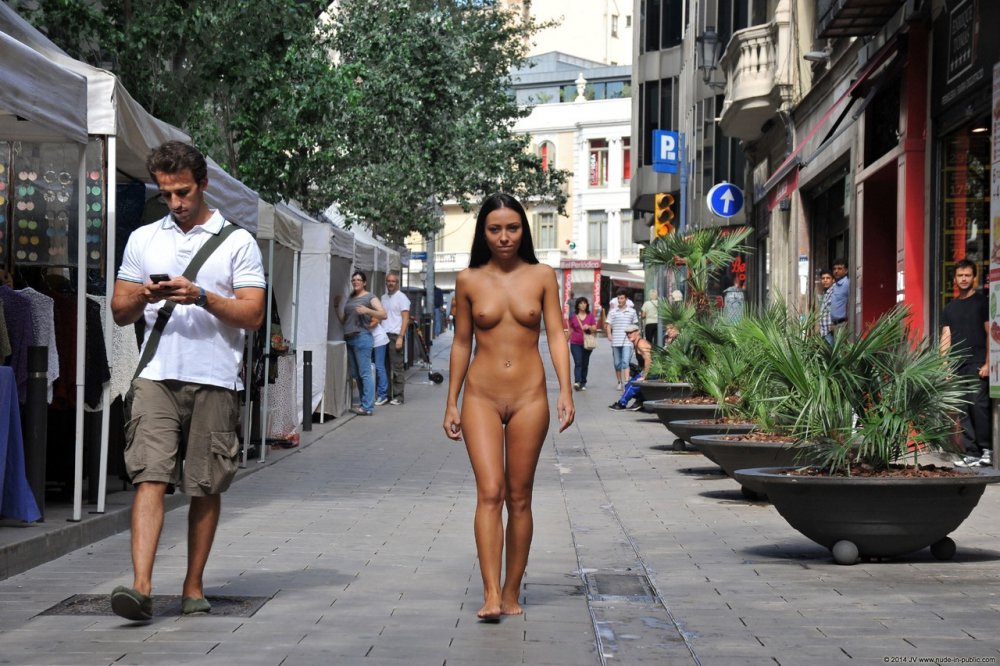 Naked babe in public