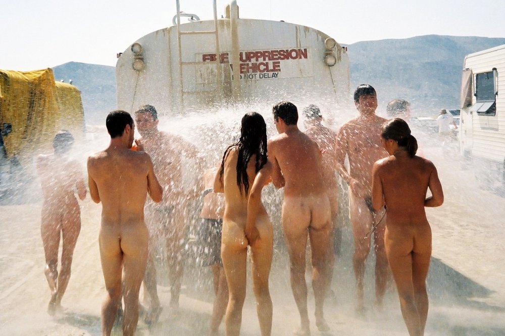Naked man Water procedures