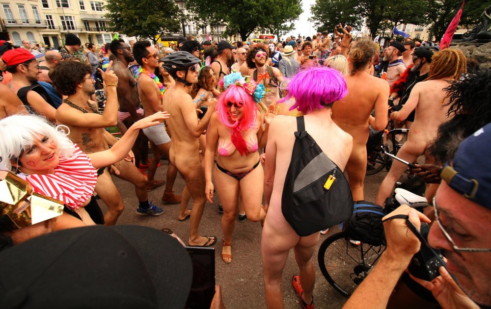 WORLD NAKED BIKE RIDE BRIGHTON 2015 HAIRY