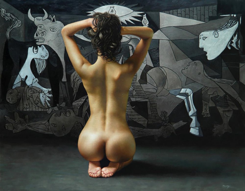 Contemporary art naked woman