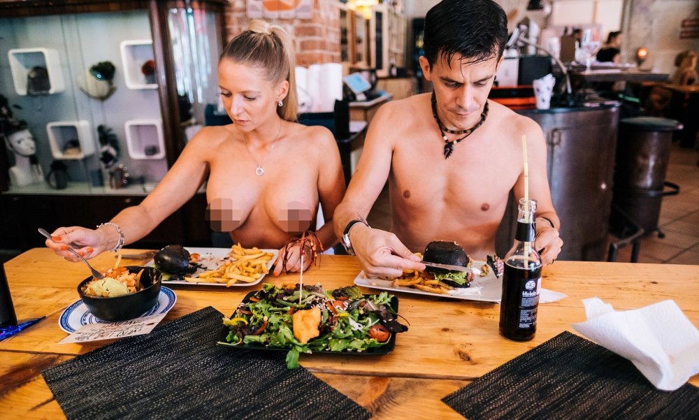 Restaurant with naked waitress