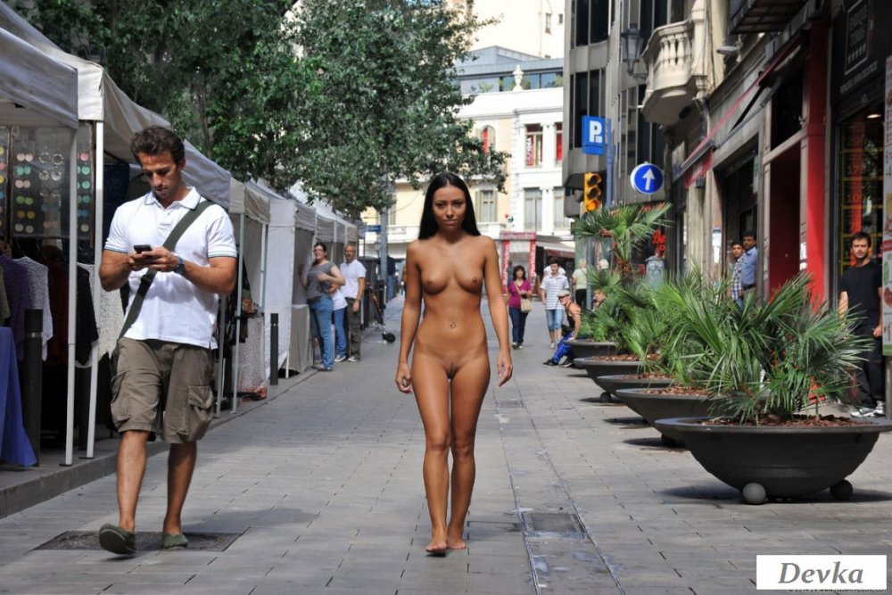 African girls walk the streets naked