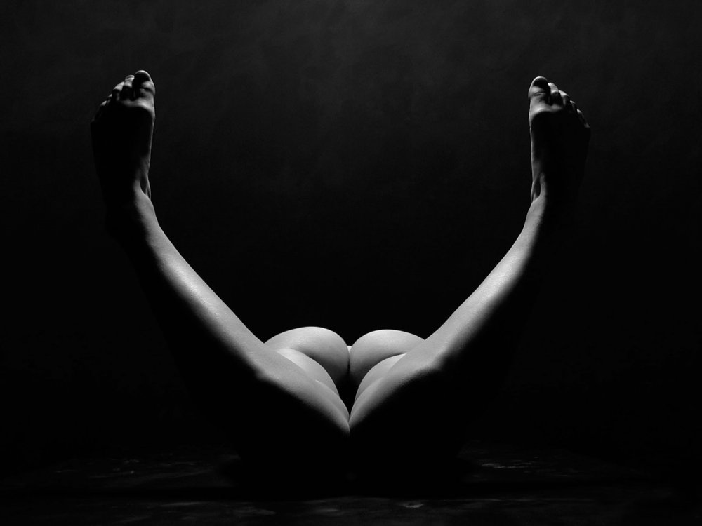 Erotic girls on a black background
