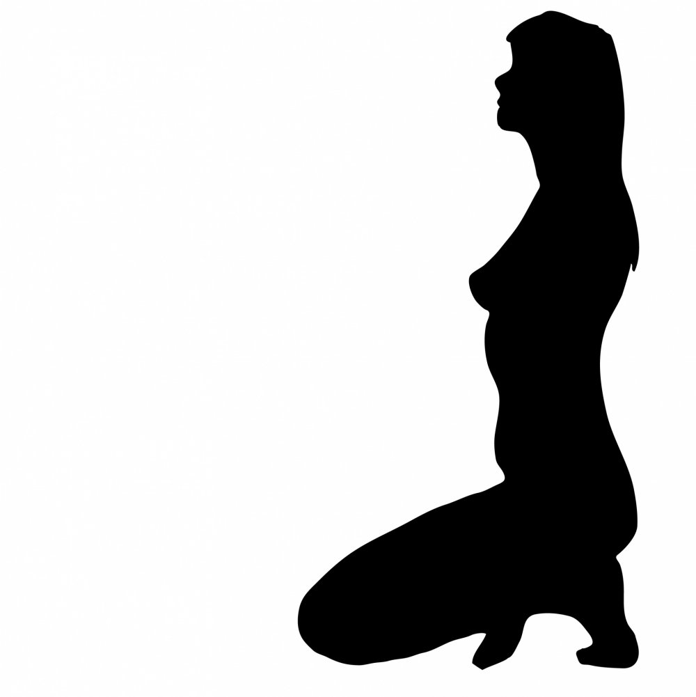 Woman kneeling silhouette