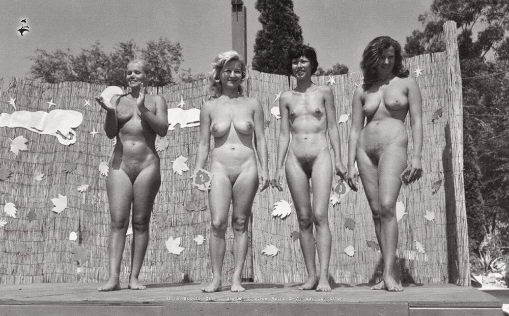 Retro naked women beauty contest