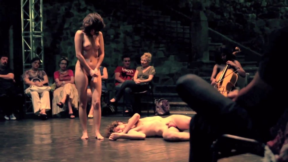 Girls undress on stage