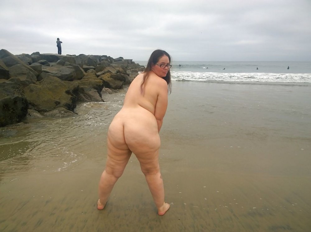 Naked fat women on the beach