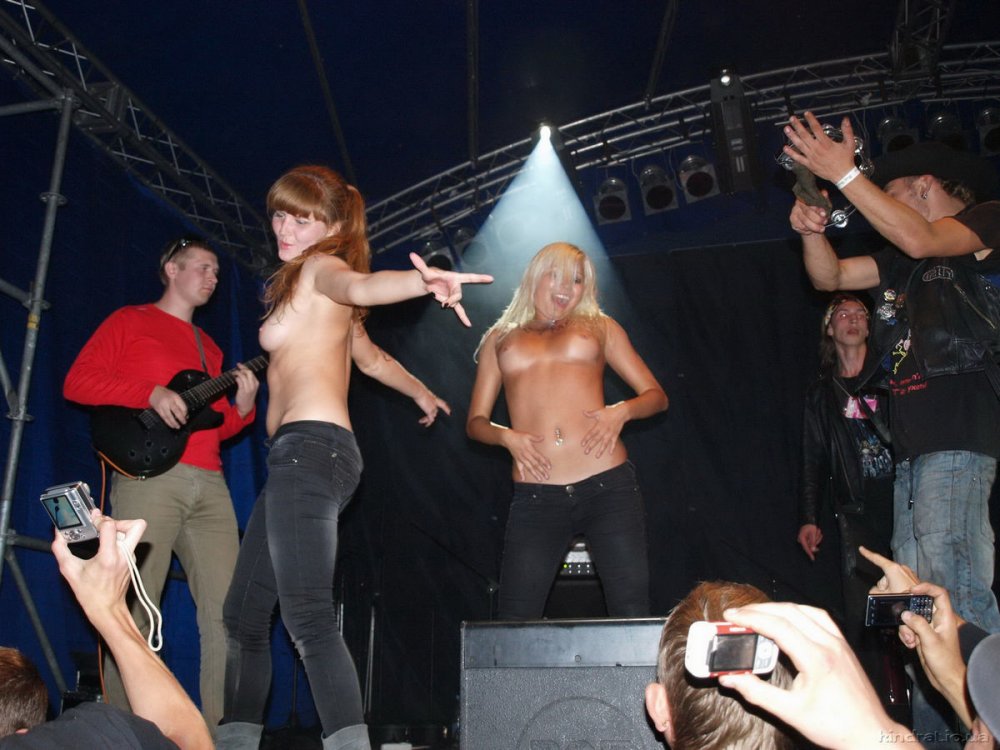 Topless on rock concert