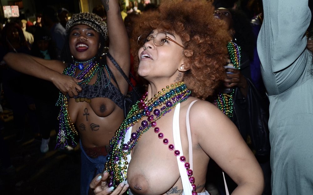 Gorgeous boobs Mardi Gras