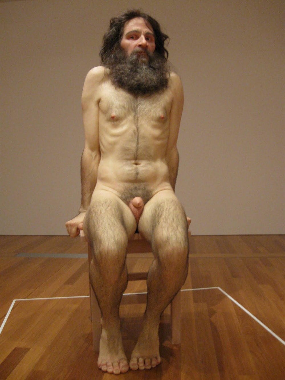 Bare Caucasian with a huge cock