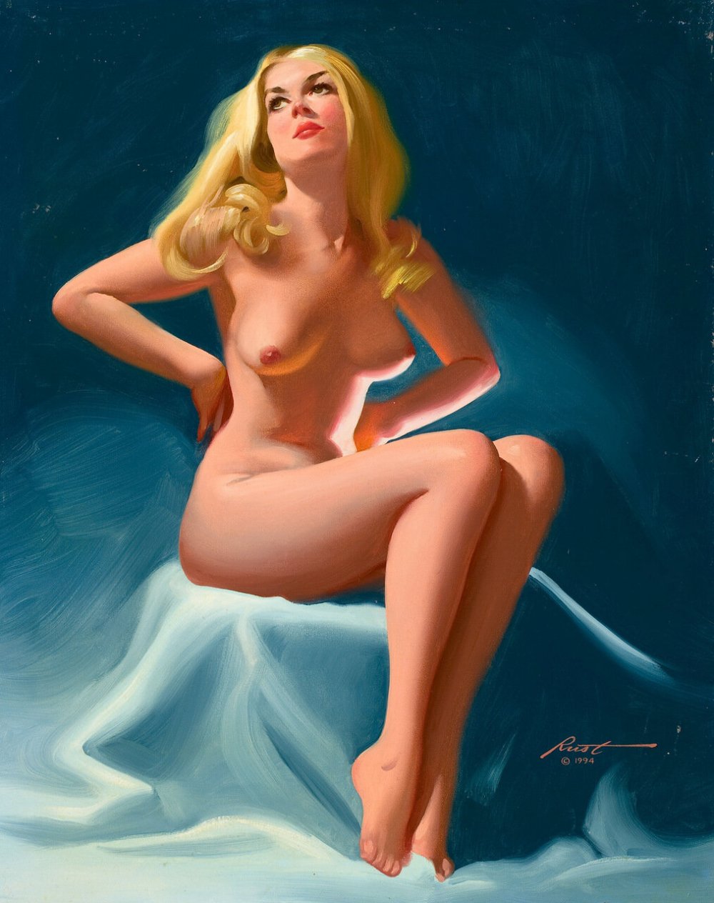 Naked women in the style of PIN up