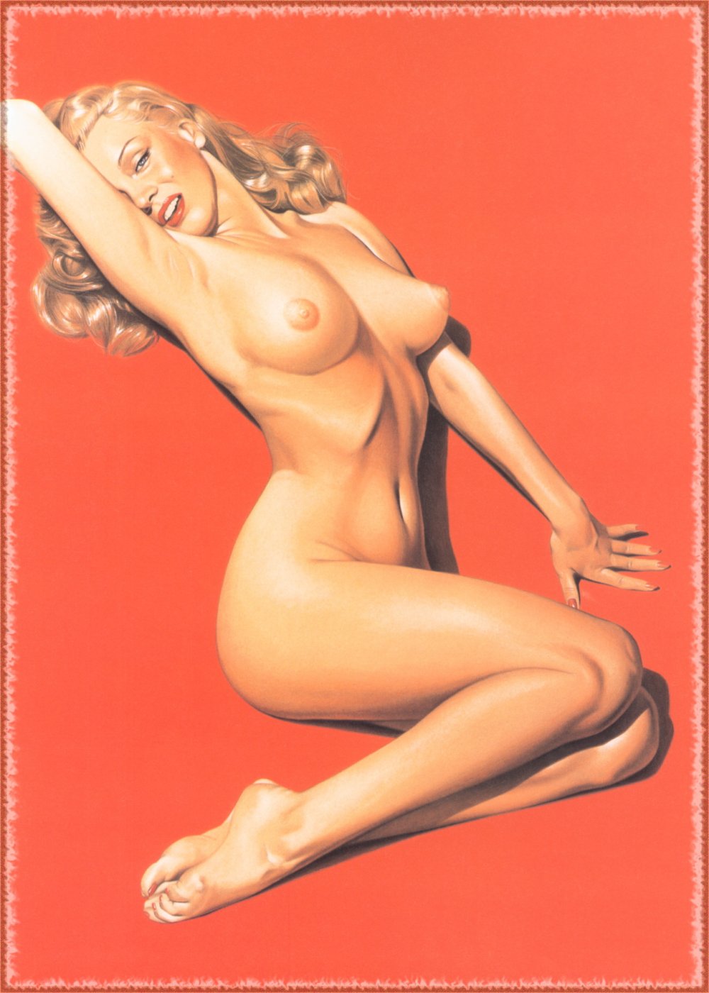Naked models in the style of PIN up naked