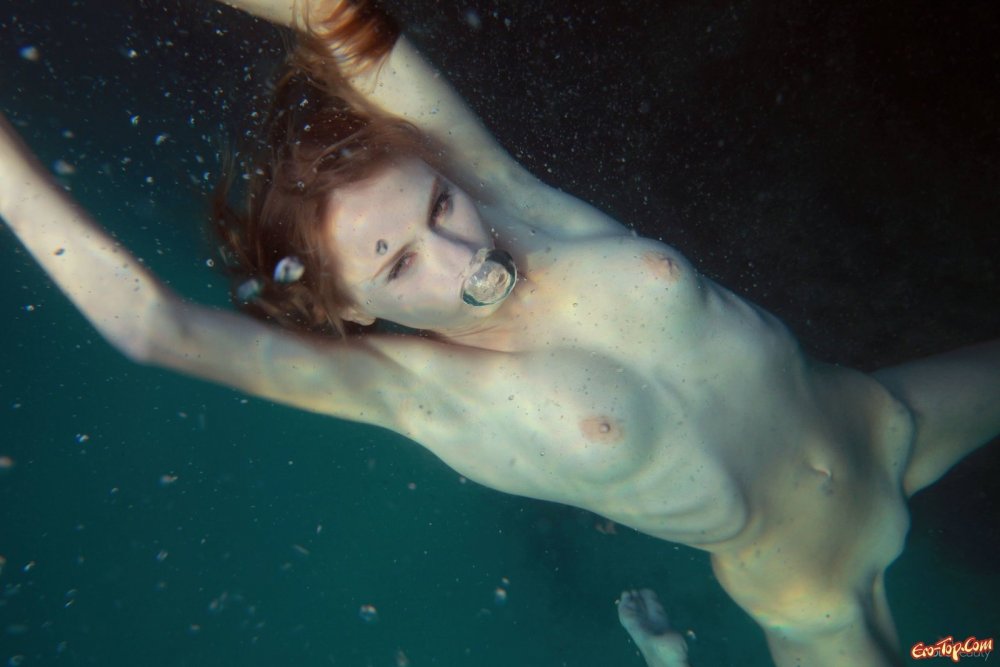 Naked beauty under water