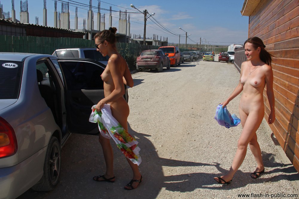 Two Shameless Girls Undress in Resort Town in Crimea