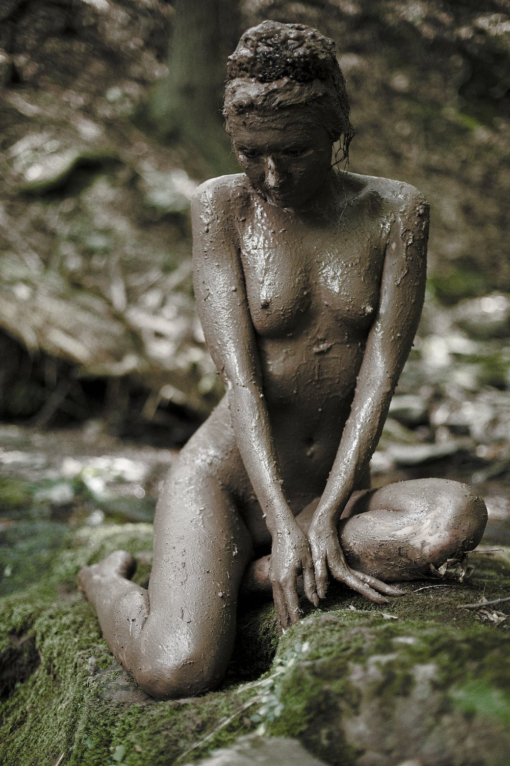 Naked girls in mud