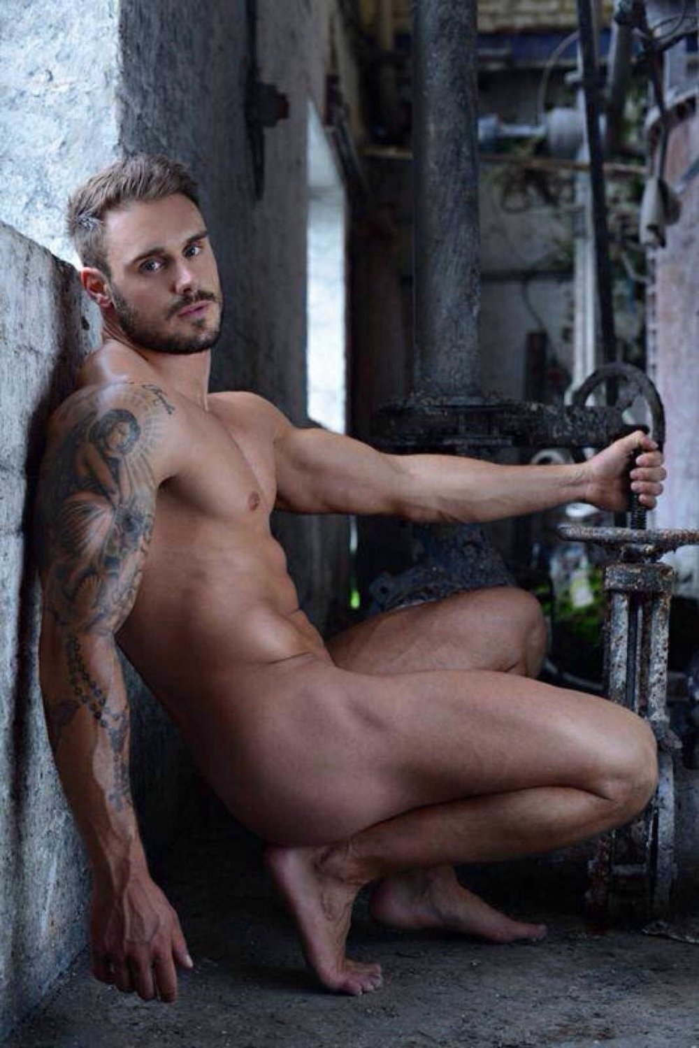 Naked guys on nude motorcycles