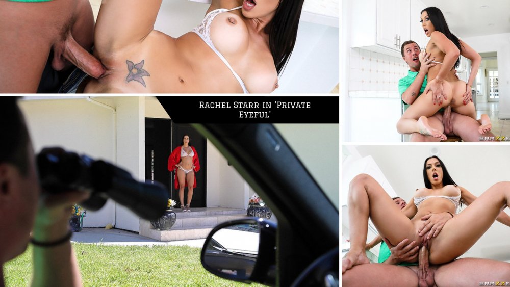 Sexy Rachel Star in mini skirt