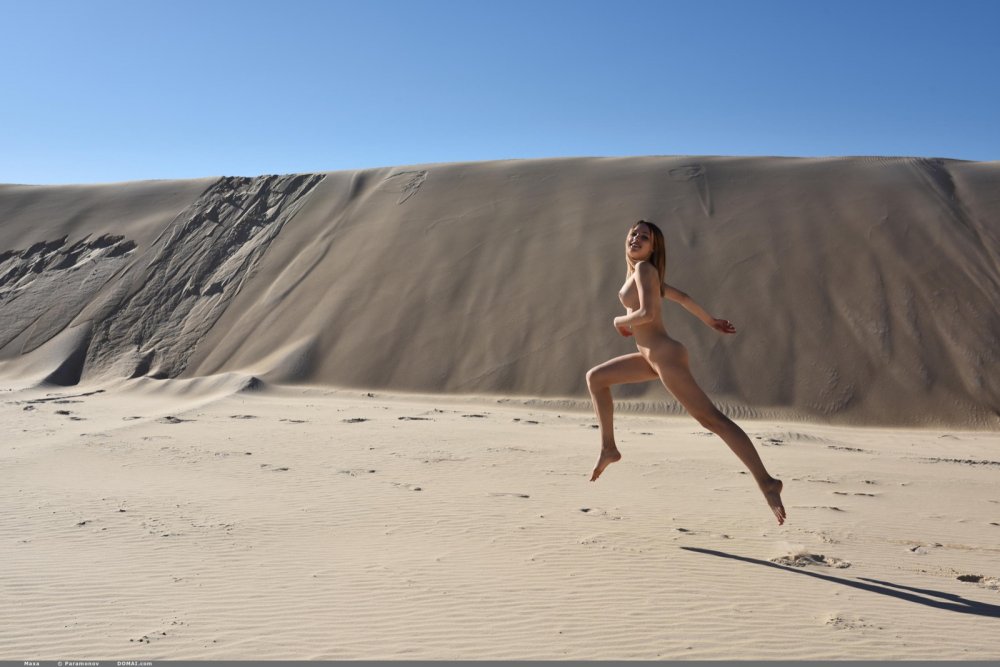 Girl in the desert naked
