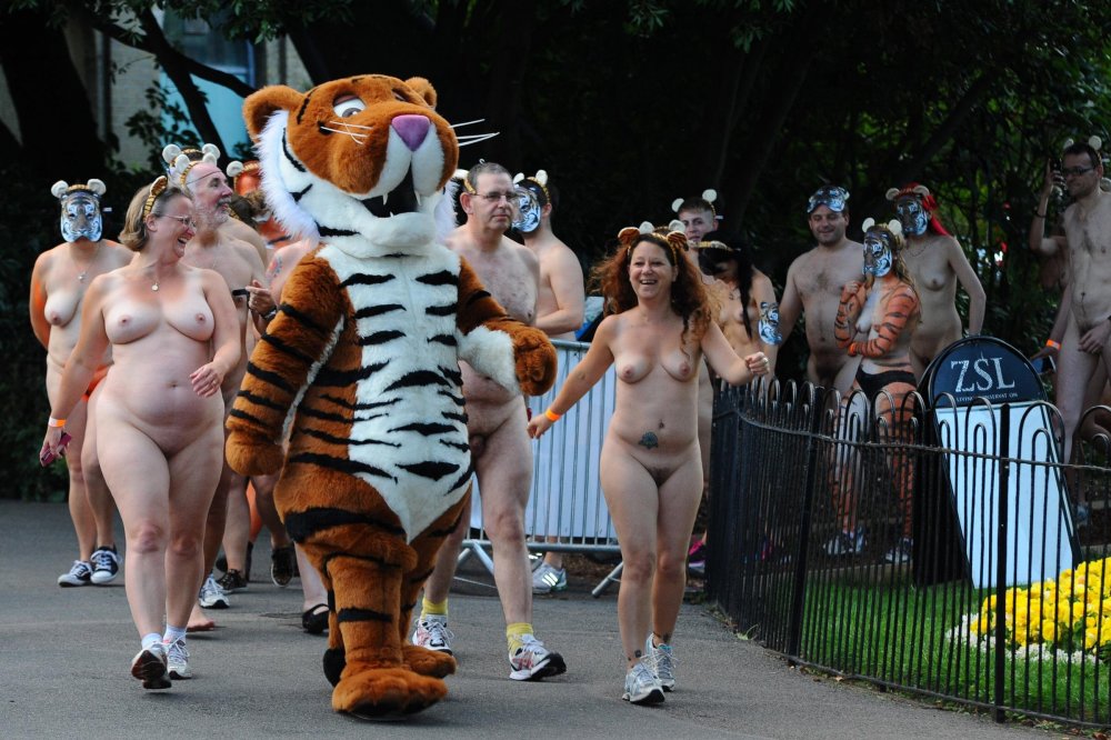 Parade of naked beautiful women