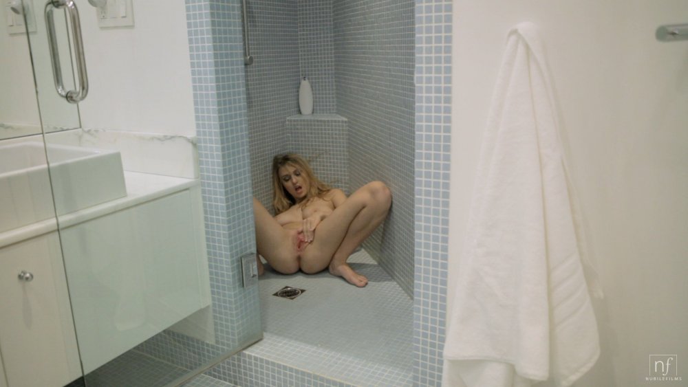 Peeped masturbation in the bathroom