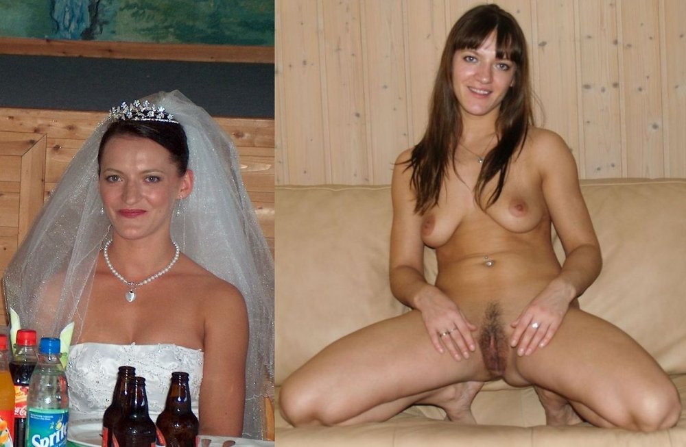 Naked Russian wife after a wedding