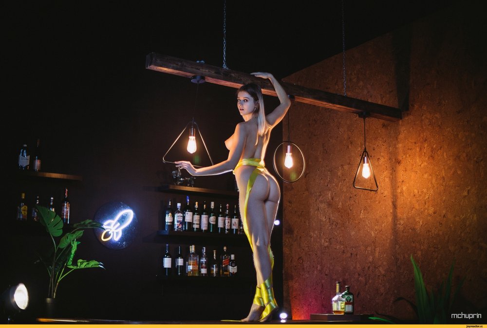 Naked Mademoiselle plays with him