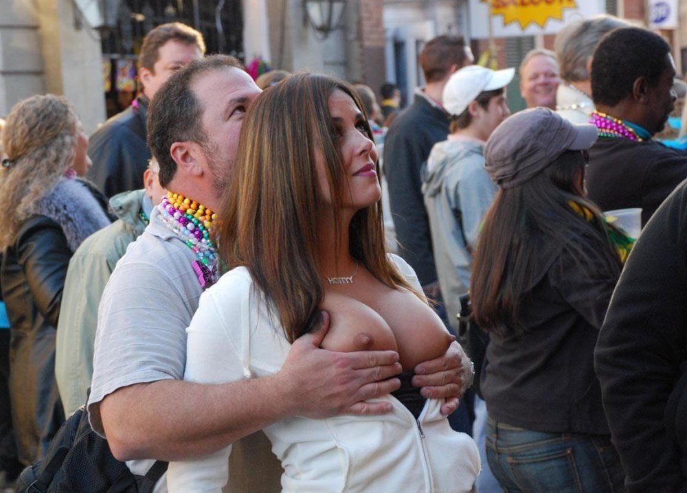 Beautiful breasts in public